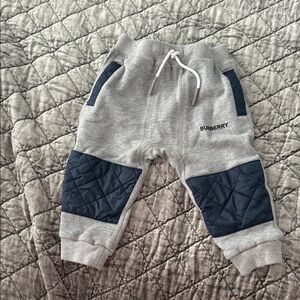 Burberry Kids Quilted Gray and Navy Joggers